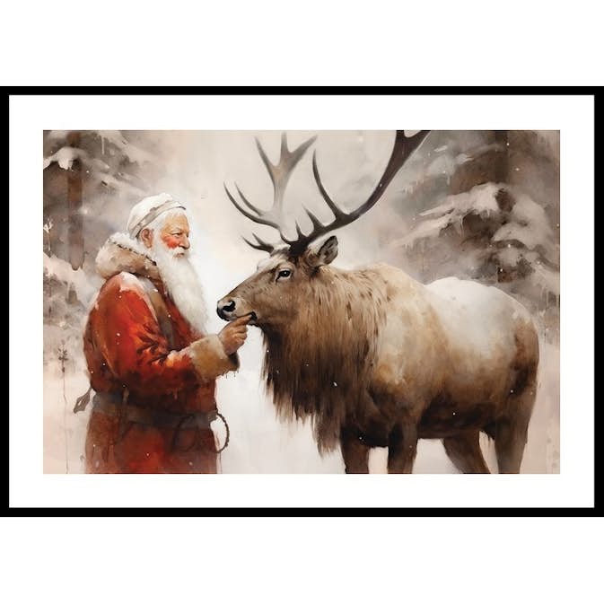 Poster Gallerix Santa And Reindeer