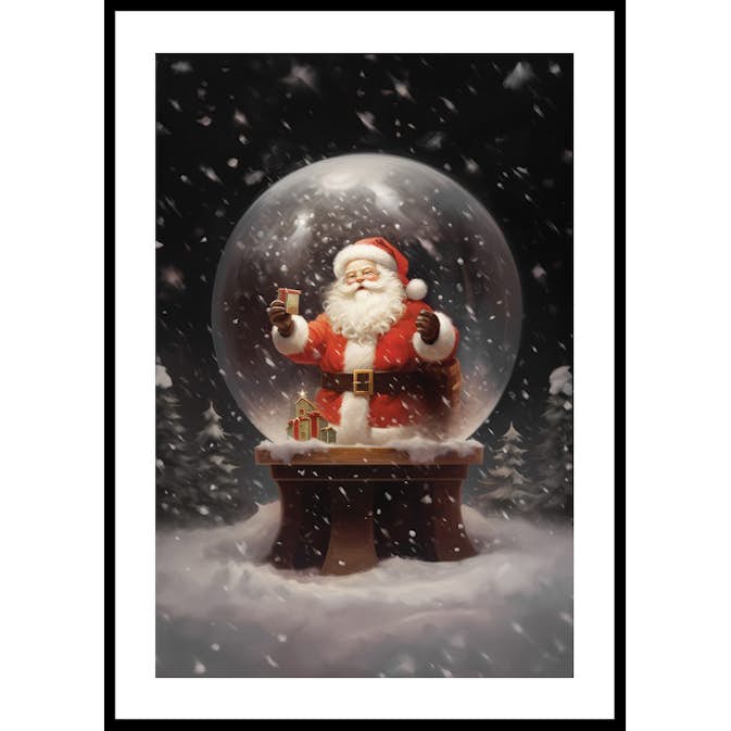 Poster Gallerix Santa Snow Globe