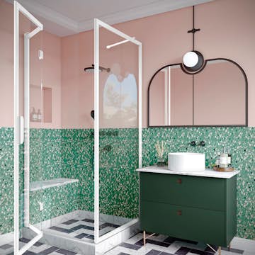 Duschhörn Hietakari Bläk 887 New York Fast Vägg och Vikbara Dörr