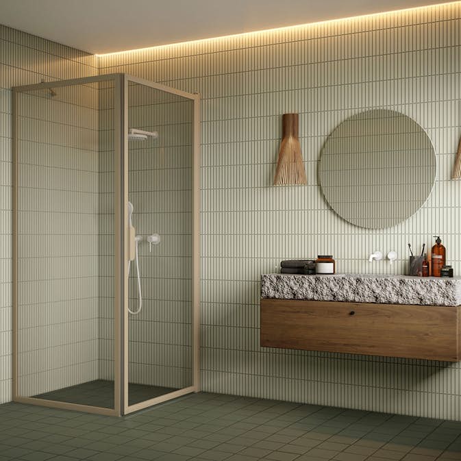 Duschhörn Hietakari Bläk 755 New York Fast Vägg och Vändbar Dörr