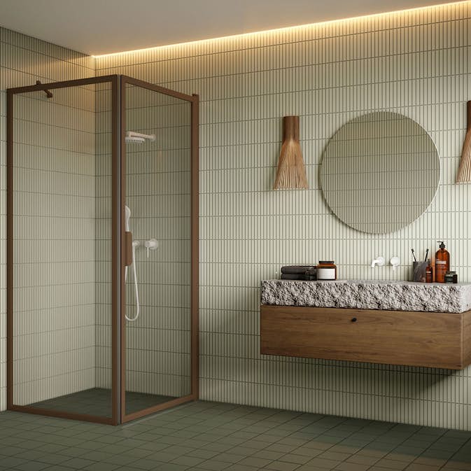 Duschhörn Hietakari Bläk 755 New York Fast Vägg och Vändbar Dörr