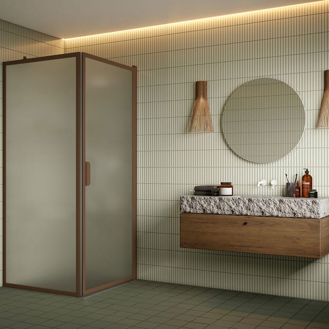 Duschhörn Hietakari Bläk 755 New York Fast Vägg och Vändbar Dörr