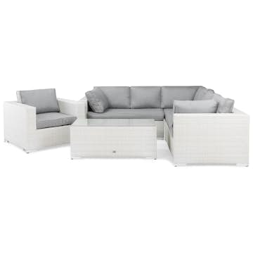Loungegrupp Comfort Garden Bahamas 6-sits Vit Utomhus