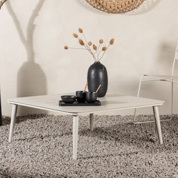 Soffbord Venture Home Lina Beige Utomhusbord Aluminium 90x90cm
