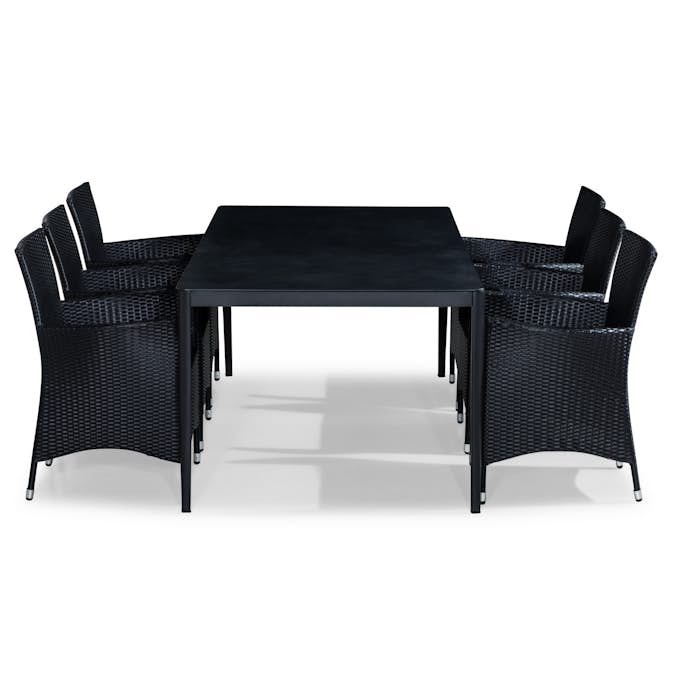 Matgrupp Utomhus Comfort Garden Alex 200x100 med 6 Utefåtölj Thor