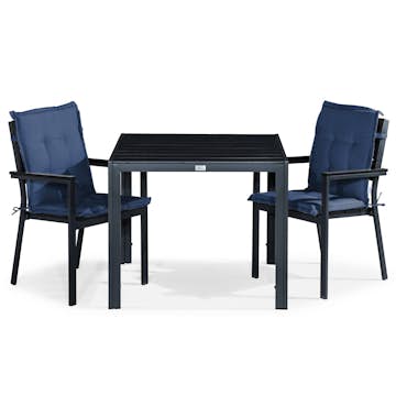 Matgrupp Comfort Garden Tunis Matgrupp Utomhus 90x90 med 2 Stapelstolar m Dyna