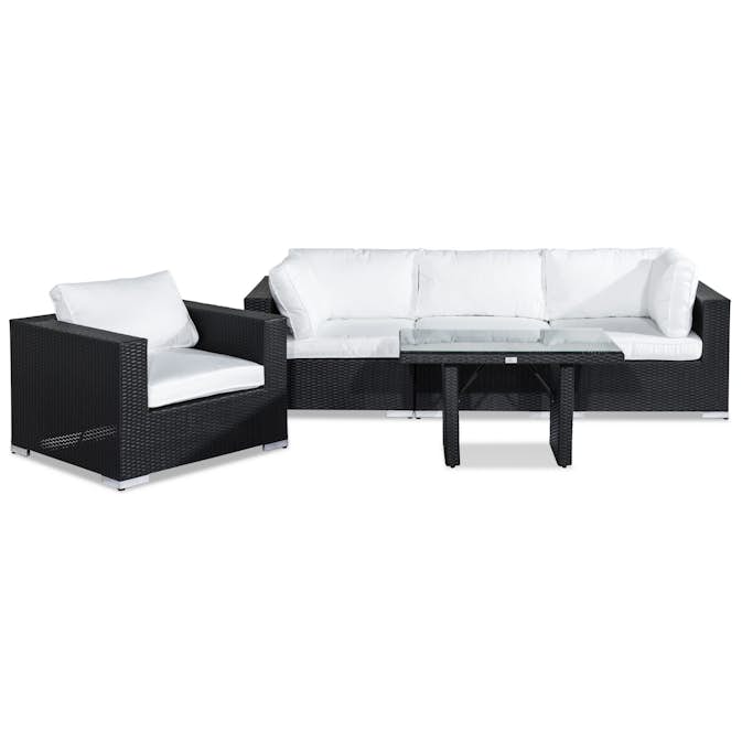 Loungegrupp Comfort Garden Bahamas 3-sits med Fåtölj och Soffbord 100x60 Utomhus