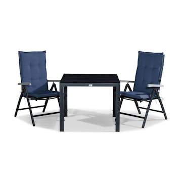 Matgrupp Comfort Garden Tunis Matgrupp Utomhus 90x90 med 2 Monaco Lyx Positionsstol m Dyna