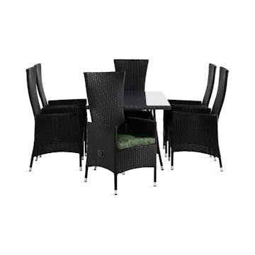 Matgrupp Comfort Garden Thor Matgrupp Utomhus 140x90 med 6 Jenny Fåtölj Ställbar m Dyna