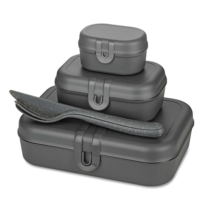 Lunchbox Koziol Pascal Ready Set med 3x och Bestick