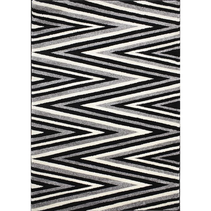 Wiltonmatta D-sign Terni Svart/Ljusgrå sicksack