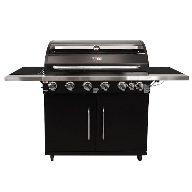 Gasolgrill Kobe 6+1 Brännare Svart Med Gaslock