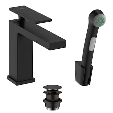 Tvättställsblandare Hansgrohe Tecturis E 110 med Bidettehanddusch och Duschslang
