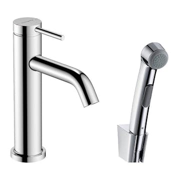 Tvättställsblandare Hansgrohe Tecturis S 110 med Bidettehanddusch och Duschslang