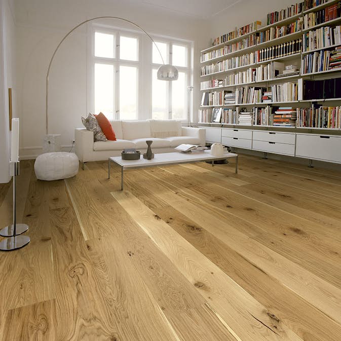 Trägolv Berg & Berg Ek XXL Vild, Mattlackat 1-Stavs Parkettgolv