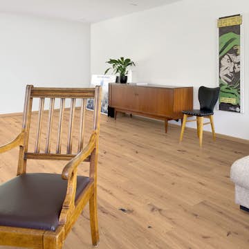 Parkettgolv Berg & Berg Ek XXL Raskamåla Borstad Vitoljad