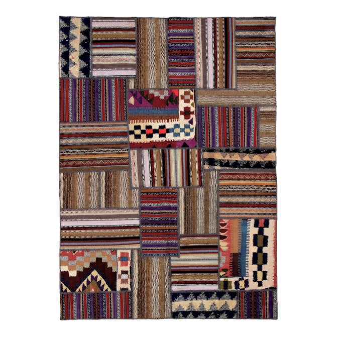 Persisk Patchworkmatta Arkiio Shiraz/Azerbajdzjan Flerfärgad 145x202