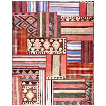 Persisk Patchworkmatta Arkiio Flerfärgad 158x205