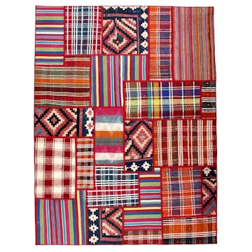 Persisk Patchworkmatta Arkiio Kelim Flerfärgad 156x206