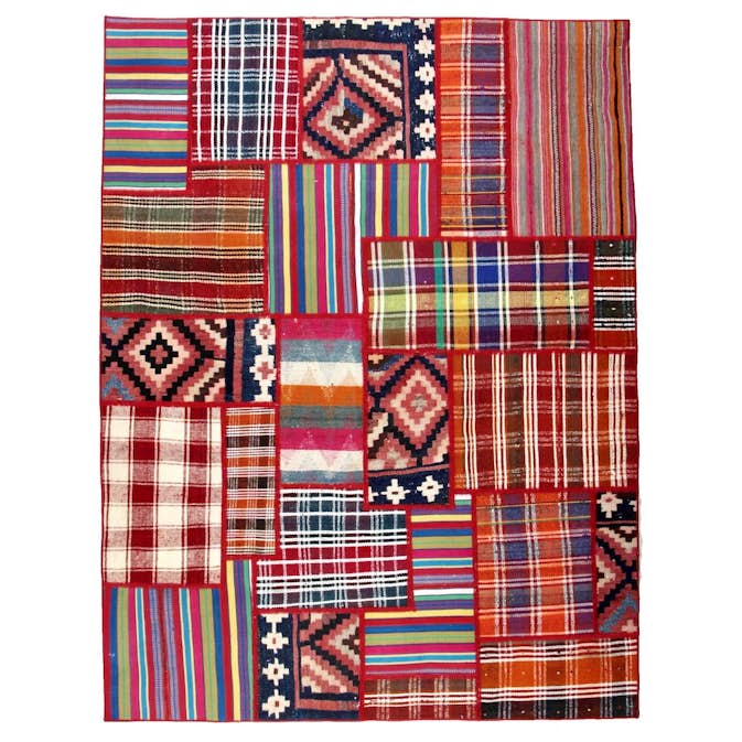 Persisk Patchworkmatta Arkiio Kelim Flerfärgad 156x206