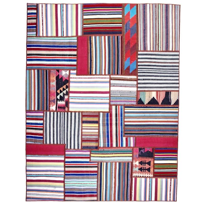 Persisk Patchworkmatta Arkiio Kelim Flerfärgad 157x205