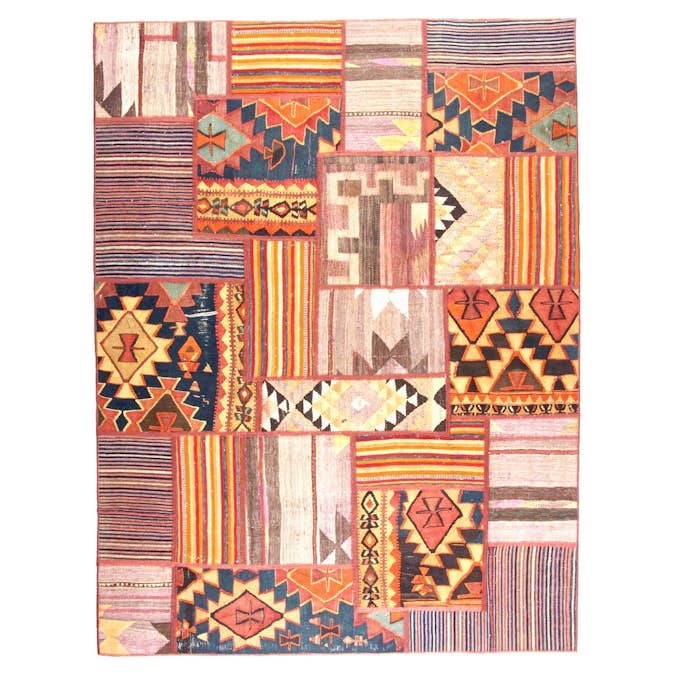 Persisk Patchworkmatta Arkiio Kelim Flerfärgad 154x205