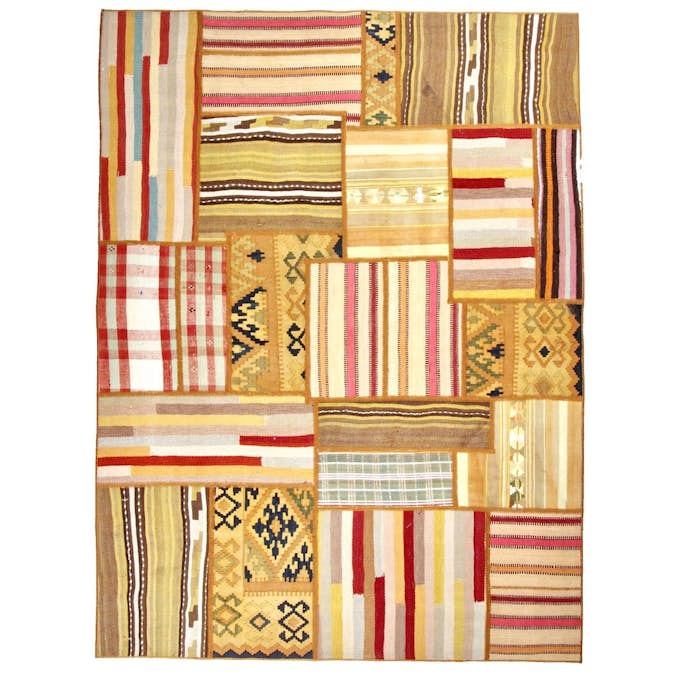 Persisk Patchworkmatta Arkiio Kelim Flerfärgad 154x209