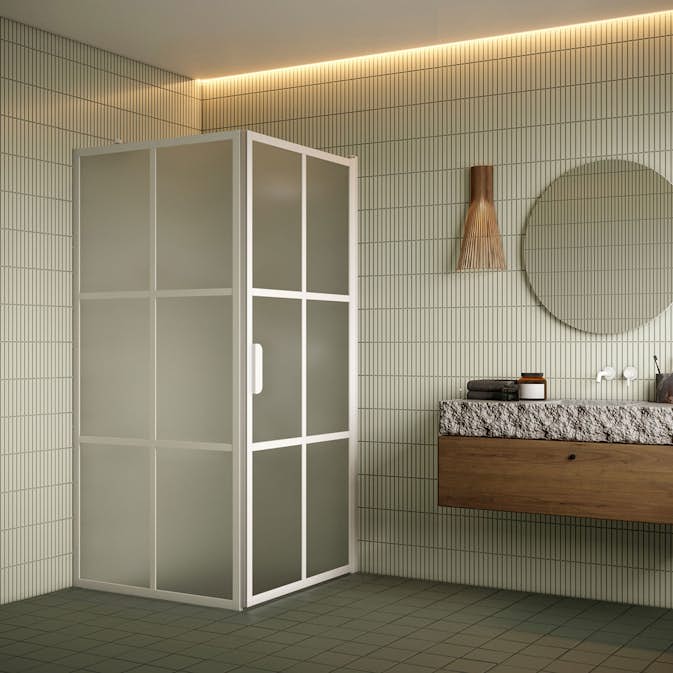 Duschhörn Hietakari Bläk 765 Paris Fast Vägg och Vändbar Dörr