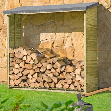 Vedskjul Hortus 1,9 m³ Trä/Natur PEFC-certifierad Utomhusförvaring