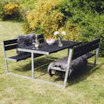 Bänkbord Hortus Thor Picknickbord i Trä & Stål med Ryggstöd