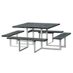 Picknickbord Hortus Nonwood Antracit Galvaniserad Ram 8 Personer