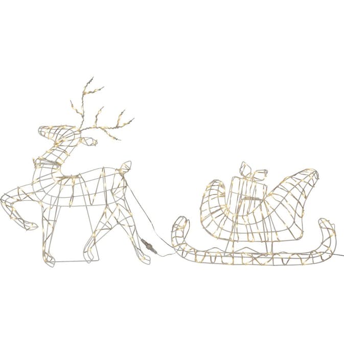 Siluett Star Trading Atja Ren och Släde Vit