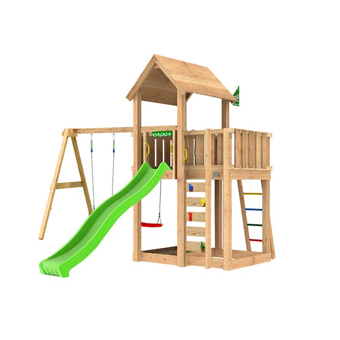 Lektorn Jungle Gym Mansion 2.1 Gungmodul Grön Rutschkana & Sand