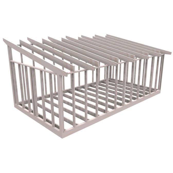 Attefallsstomme Byggstommar 10 grader 7200x3940 mm