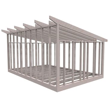 Attefallsstomme Byggstommar 10 grader 6000x3940 mm Vägghöjd: 2150-2800 mm