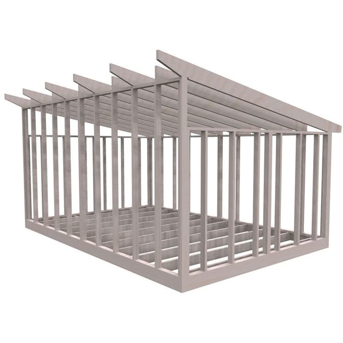 Attefallsstomme Byggstommar 10 grader 6000x3940 mm Vägghöjd: 2150-2800 mm