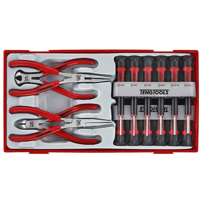 Finmekanikermejslar och tänger i sats 16 delar Teng Tools TTMI16