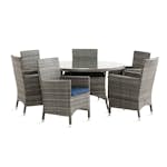 Matgrupp Comfort Garden Thor Matgrupp Utomhus 140 Rund med 6 Thor Lyx Stol m Armstöd m Dyna