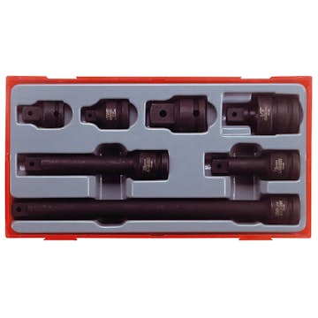 Krafthylsverktygssats 7 delar med 1/2 tum fyrkantsfäste Teng Tools TT9207