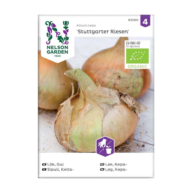 Frö Gul Lök Nelson Garden Stuttgarter Riesen Organic