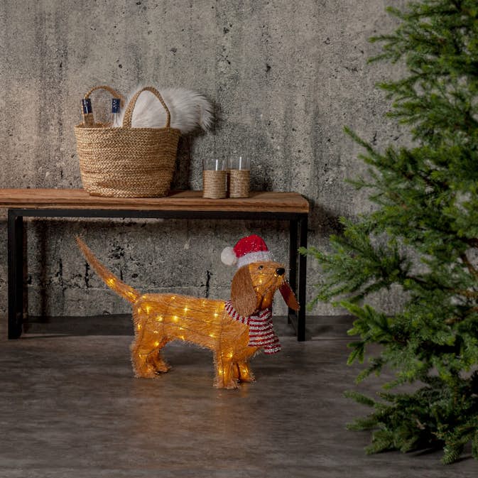 Utomhusdekoration Star Trading Tecidy Hund 42 cm B/O