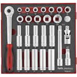 Hylsnyckelsats 27 delar med 1/2 tum fyrkantsfäste Teng Tools TED1227