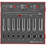 Krafthylssats 21 delar med 1/2 tum fyrkantsfäste Teng Tools TED 9121
