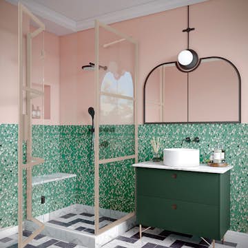 Duschhörn Hietakari Bläk 888 Tokyo Fast Vägg och Vikbara Dörr