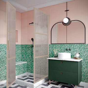 Duschhörn Hietakari Bläk 888 Tokyo Fast Vägg och Vikbara Dörr