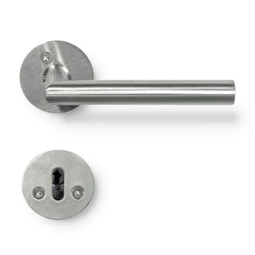 Dörrhandtag Beslag Design Kastrup 04 Rostfritt med Nyckelskylt