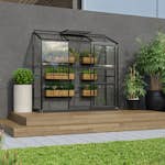 Litet Växthus Vitavia Ida 1300 med Delat Glas och Sockel