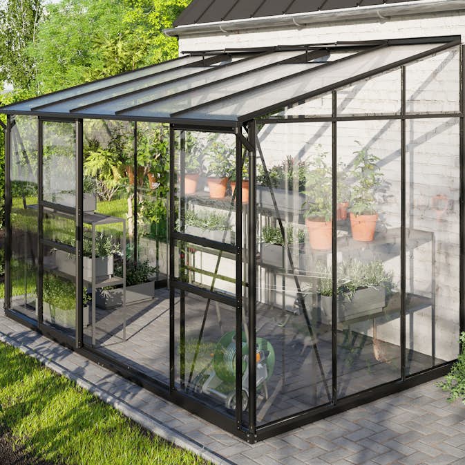 Fristående Växthus Vitavia Ida 6500 3mm Härdat Glas & 6mm Polykarbonat