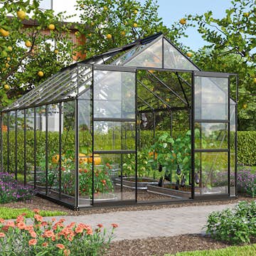 Växthus Vitavia Mars 11500 3mm Härdat Glas Svart Med Sockel