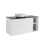 Tvättställsskåp Alterna Isella med Öppen Förvaring, Bänkskiva och Ovanpåliggande Tvättställ